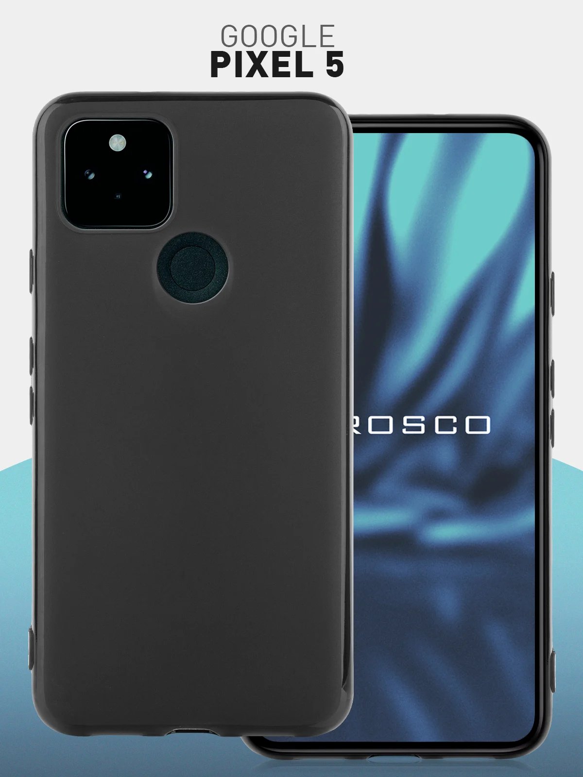 Чехол для Google Pixel 5 силиконовый ROSCO матовый тонкий с бортиком защитой вокруг камер