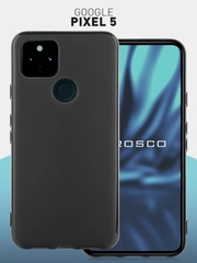 Чехол для Google Pixel 5 силиконовый ROSCO матовый тонкий с бортиком защитой вокруг камер