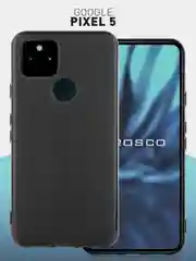 Черный чехол для Google Pixel 5 силиконовый ROSCO матовый тонкий с бортиком защитой вокруг камер