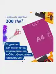 Картон цветной А4 немелованный, 80 листов 10 цветов, в пленке, BRAUBERG, 200х290мм, 113560