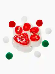 Красный игрушка-антистресс, сквиш Кошачья лапка / Сквиш Капибара / Новогодняя Лапка жмялка