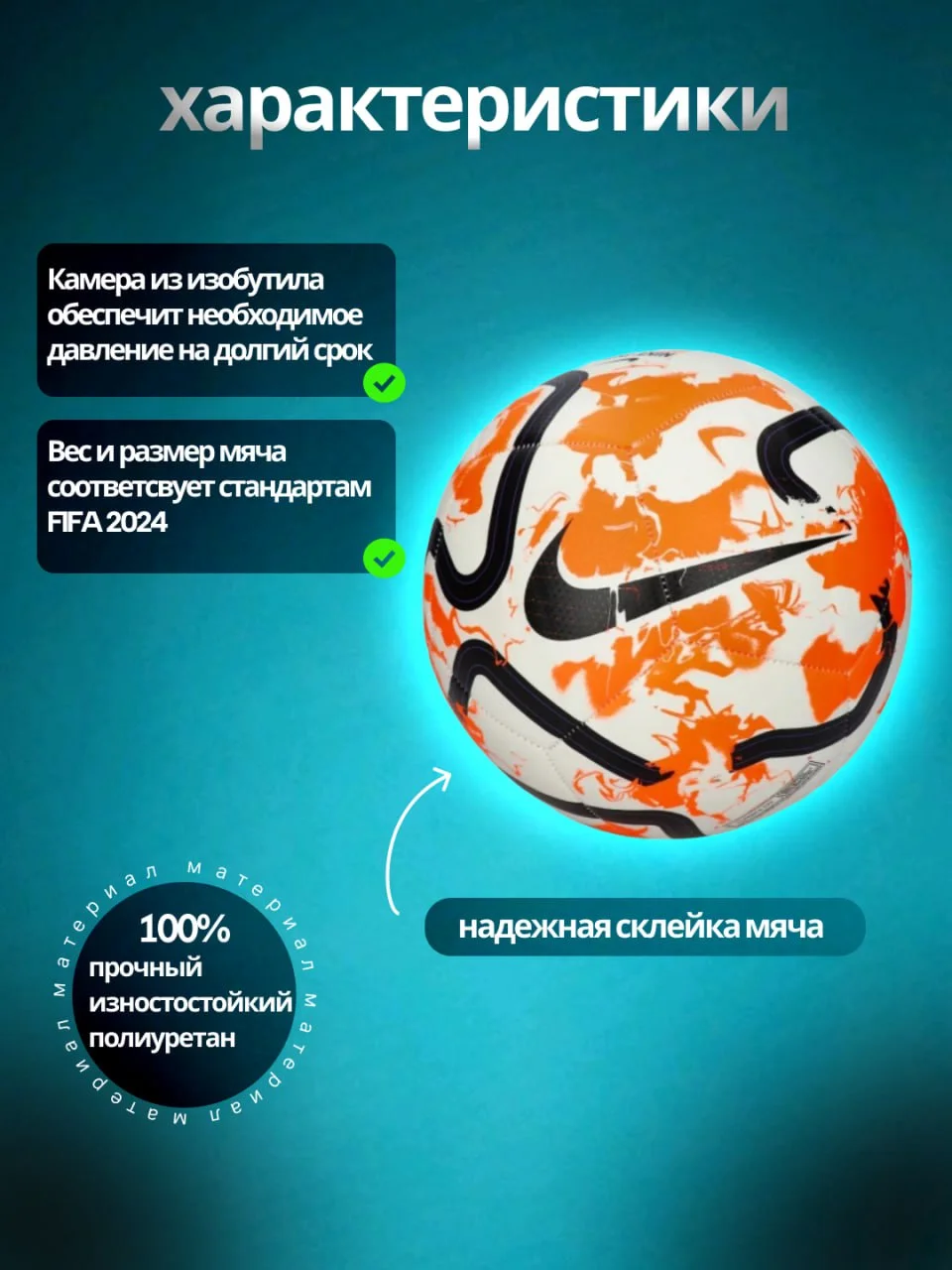 Мяч футбольный 5 размер/ Мяч для футбола ЧЕ2024 официальный/ Мяч олимпийский 2024