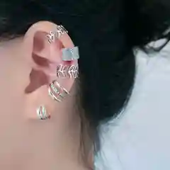 Серьги каффы, 5 штук, серьги без прокола, серьги зажимы