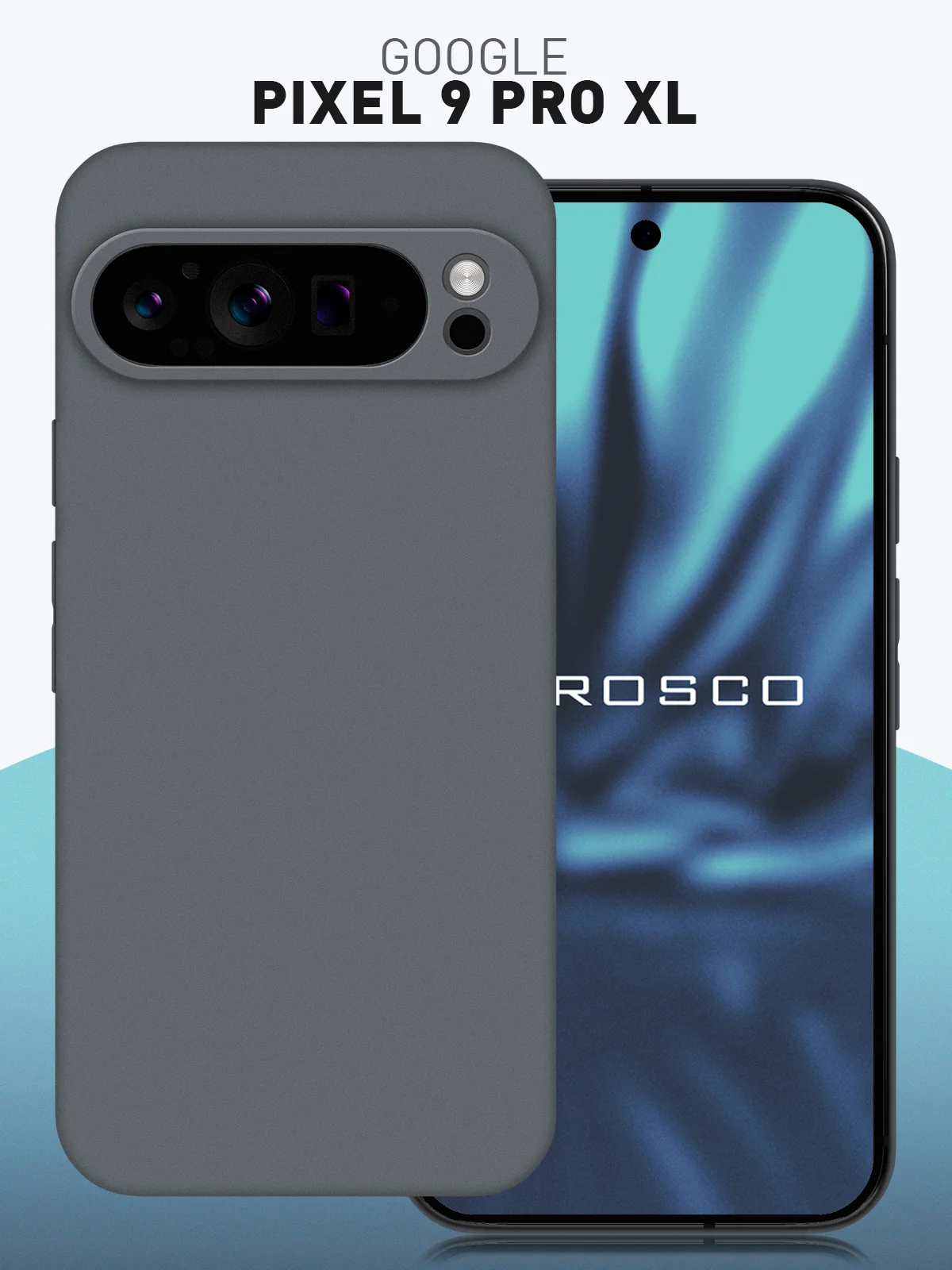 Чехол для Google Pixel 9 Pro XL силиконовый ROSCO матовый тонкий с бортиком- защитой камер
