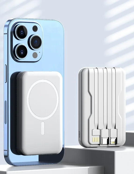 Белый power Bank Магнитная Беспроводная зарядка Magsafe 10000 mAh