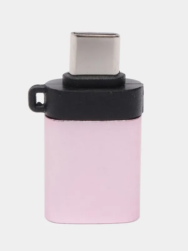 Розовый otg переходник с Type-C на USB, переходник для телефона, macbook, флешки