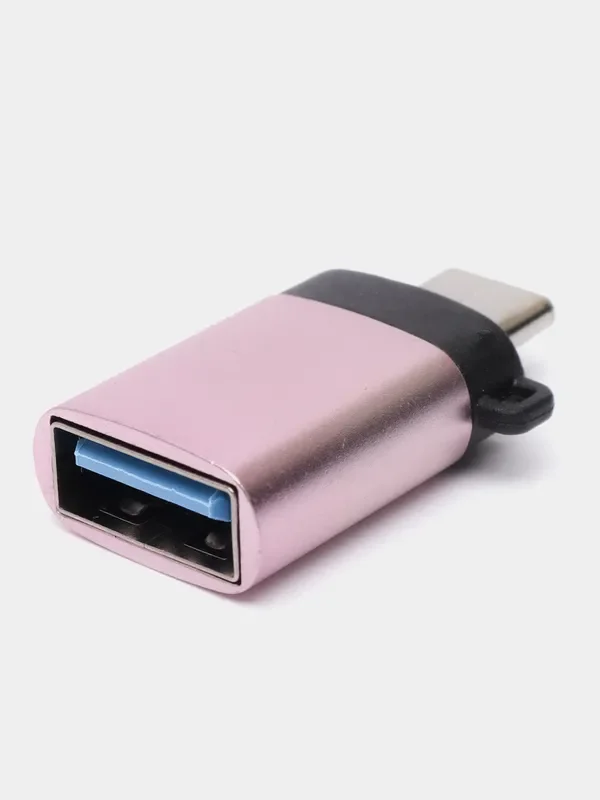 Розовый otg переходник с Type-C на USB, переходник для телефона, macbook, флешки