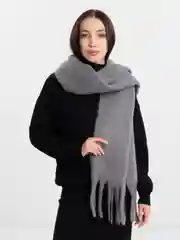 Серый шарф женский, зимний, тёплый, новогодний подарок