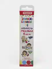 Акарель 6 цветов, акаврельные краски, без кисти, в картонной упаковке