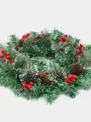 Красный венок еловый новогодний на дверь, рождественский венок, елка