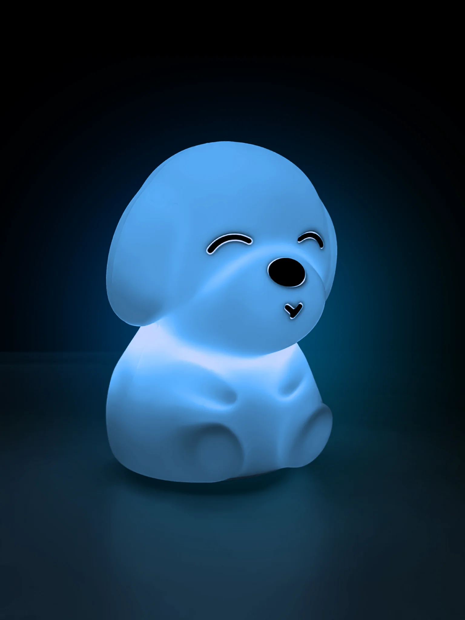 Ночник силиконовый  "Собачка", USB, аккумулятор 1200 мАч, 3000К, RGB, 7 цветов