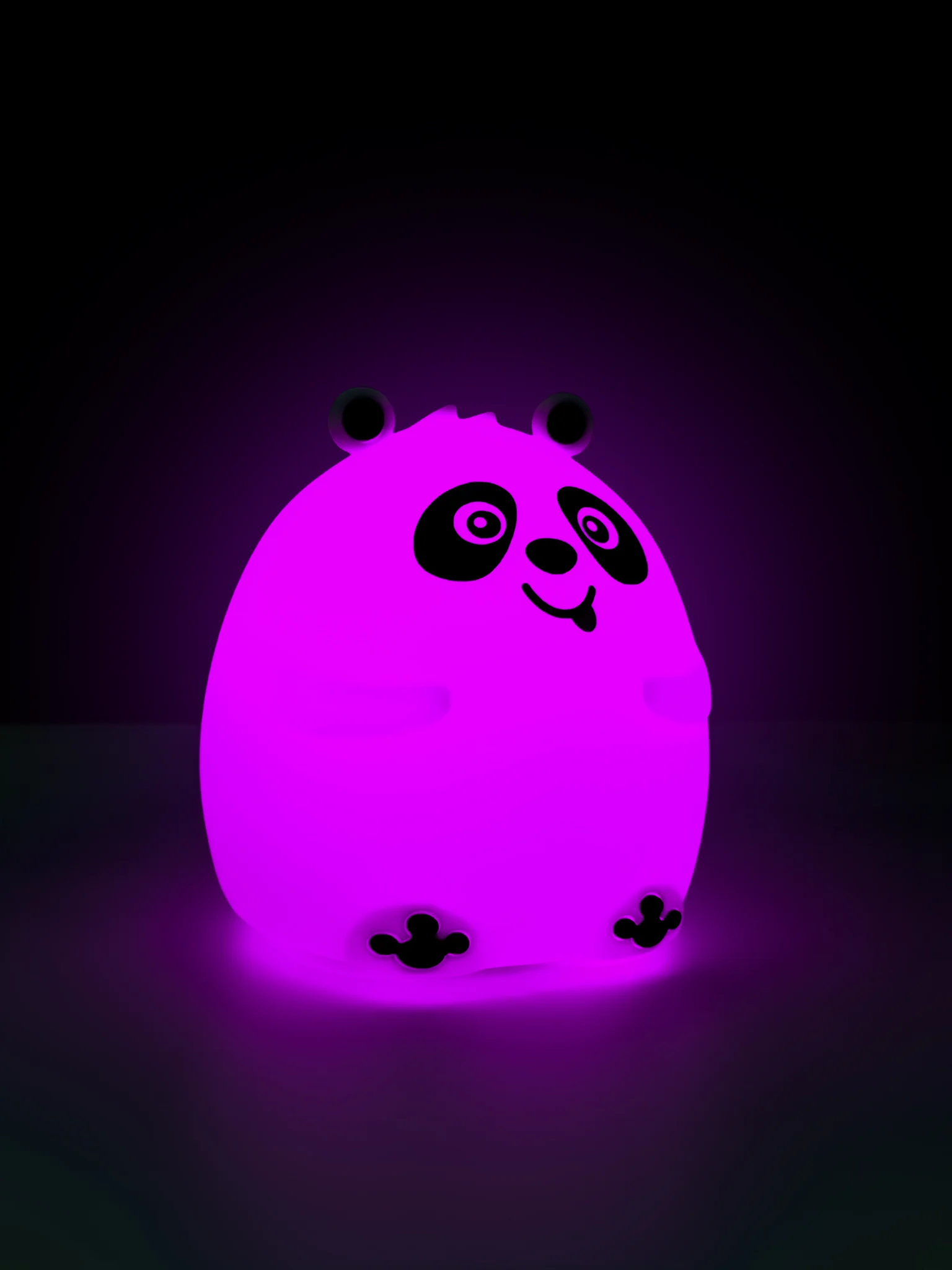 Ночник силиконовый "Панда", USB, аккумулятор 1200 мАч, 3000К, RGB, 7 цветов, с ДУ