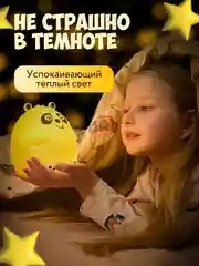 Ночник силиконовый "Панда", USB, аккумулятор 1200 мАч, 3000К, RGB, 7 цветов, с ДУ