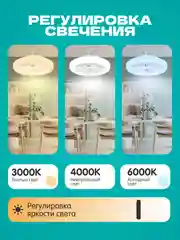 Светильник - вентилятор, 24Вт. с ДУ, Е27 (230*120 мм)