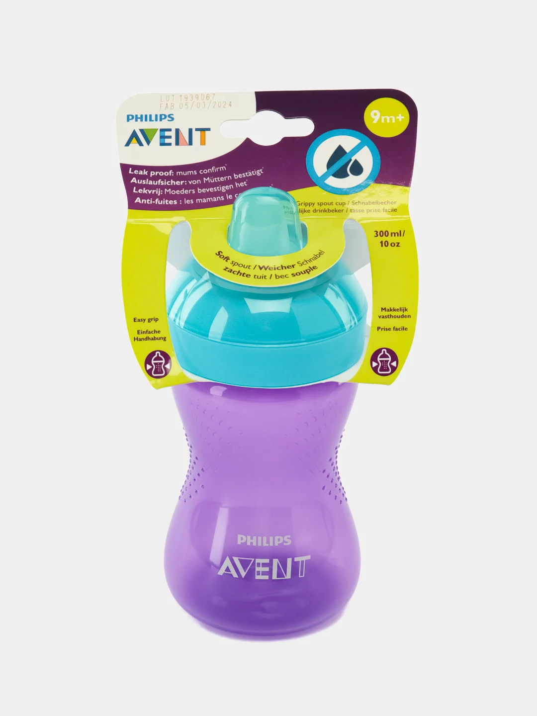 Чашка непроливайка с мягким носиком Philips Avent SCF802/02, 300 мл, с 9 месяцев