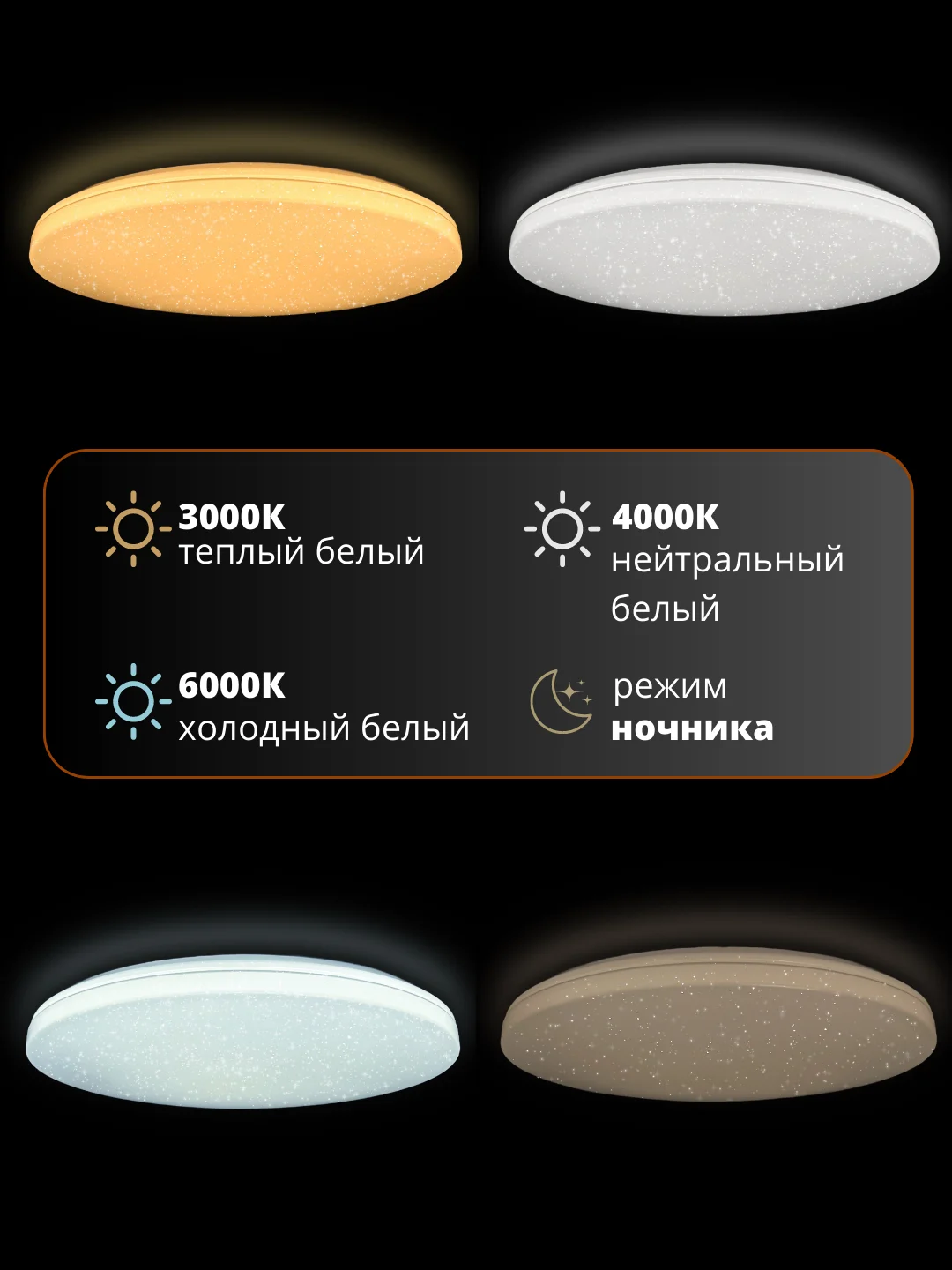 Светильник-люстра "Звездное небо", LED, 75 Вт, с ИК ДУ, 480*60, основание - 450
