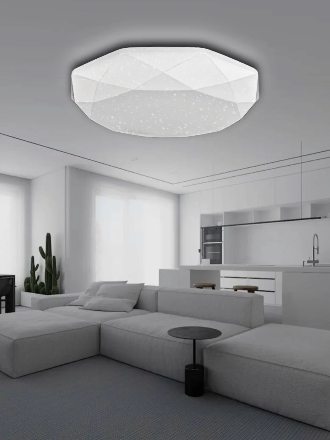 Светильник светодиодный, люстра "Кристалл", LED, с ДУ, 60 Вт, 385*100, основание 350 мм
