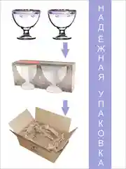 Креманки для десерта, подарочный набор 2 шт, 310 мл, сиреневый PROMSIZ "Весенний букет"