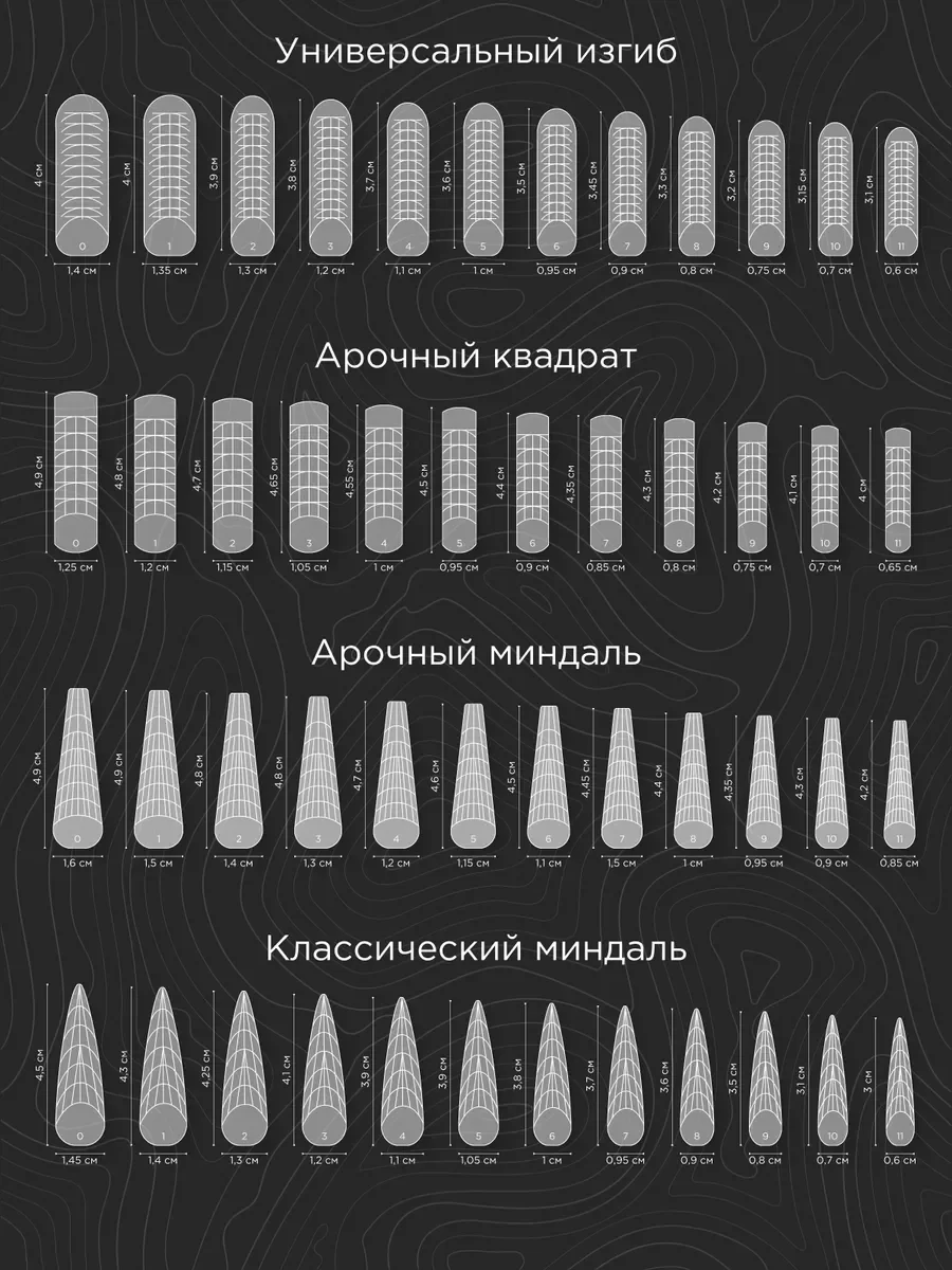 Прозрачный верхние формы для наращивания ногтей