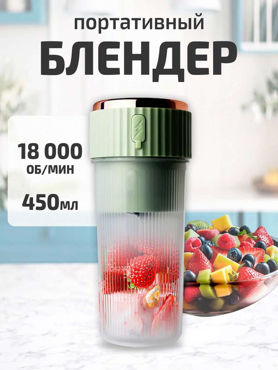 Мятный блендер портативный, измельчитель для смузи, беспроводной