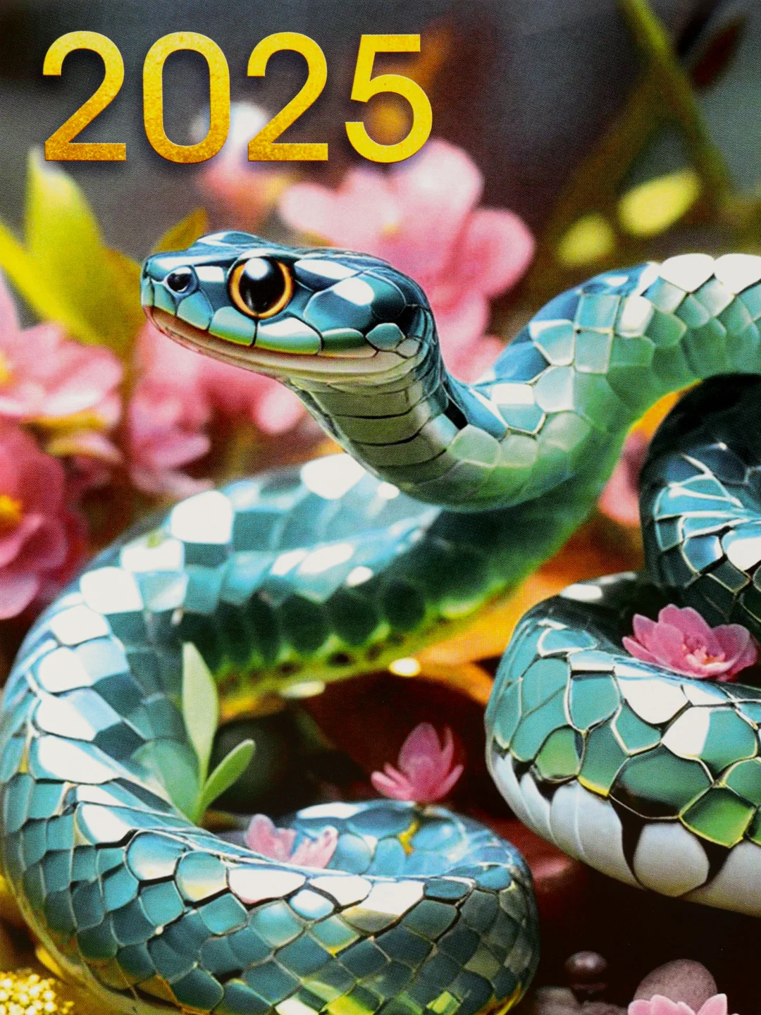 Аметистовый календарь листовой с символом на 2025 год в формате А4