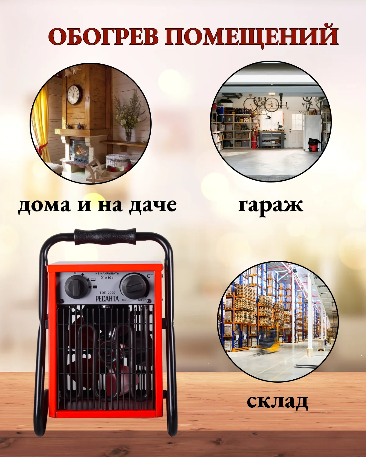 Тепловая электрическая пушка ТЭП-2000 Ресанта