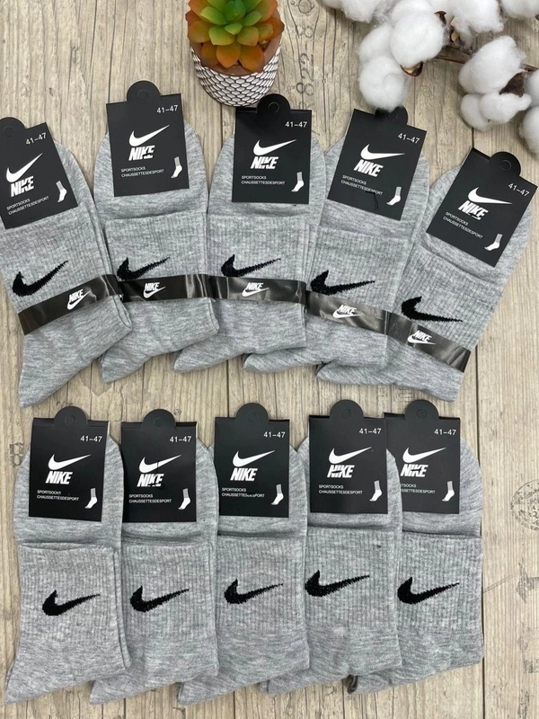 Носки мужские найк (NIKE) серые, 41-47, 4 пары в упаковке