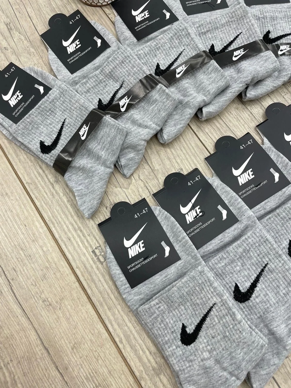 Носки мужские найк (NIKE) серые, 41-47, 4 пары в упаковке