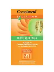 Compliment Fruit Line Шампунь и бальзам 2 в 1 Укрепление и питание Дыня и персик, 400мл