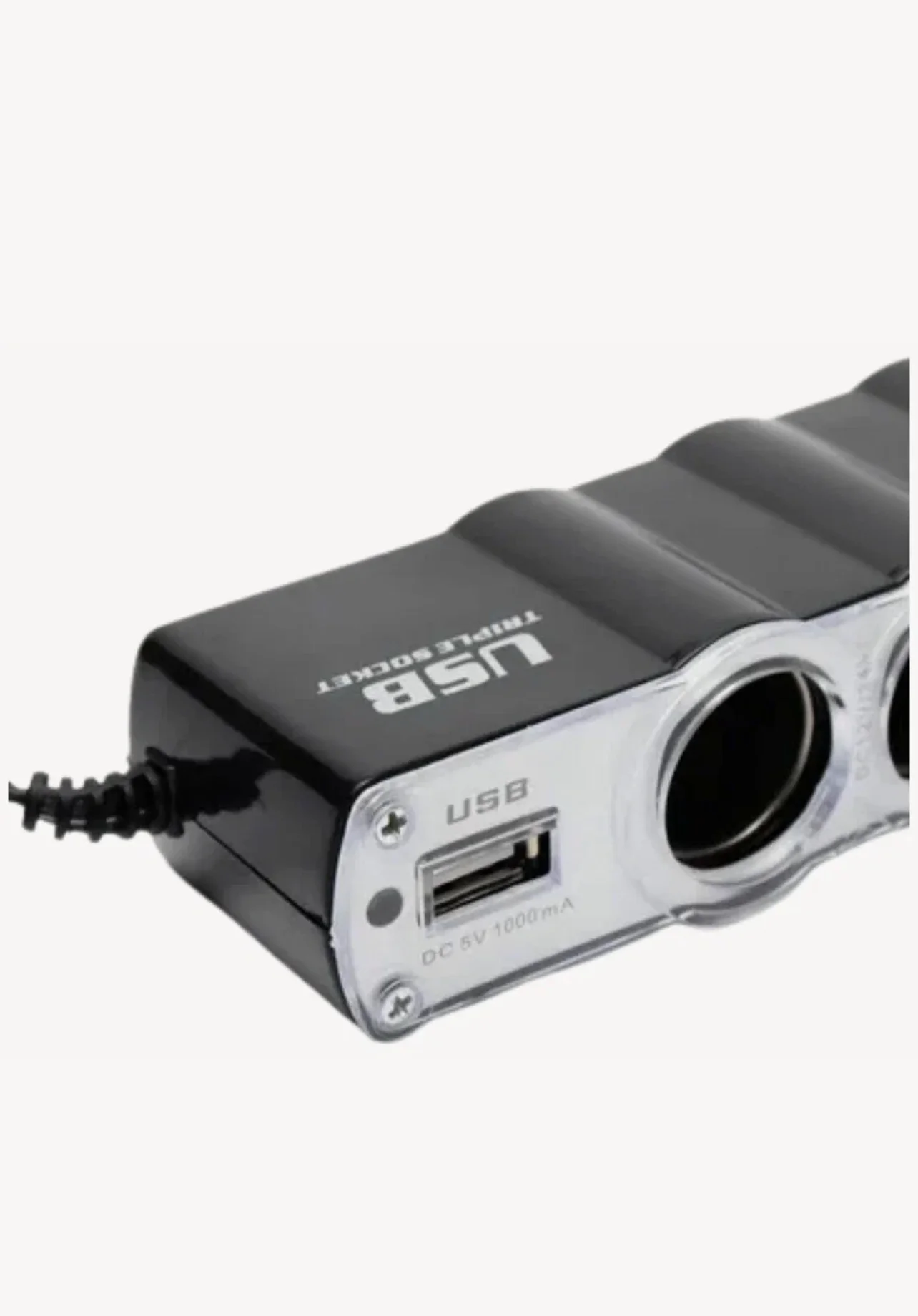 Разветвитель прикуривателя автомобильный, универсальный, 3 гнезда и USB, 12/24 В