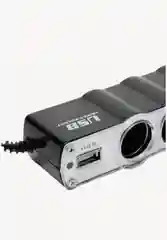 Разветвитель прикуривателя автомобильный, универсальный, 3 гнезда и USB, 12/24 В