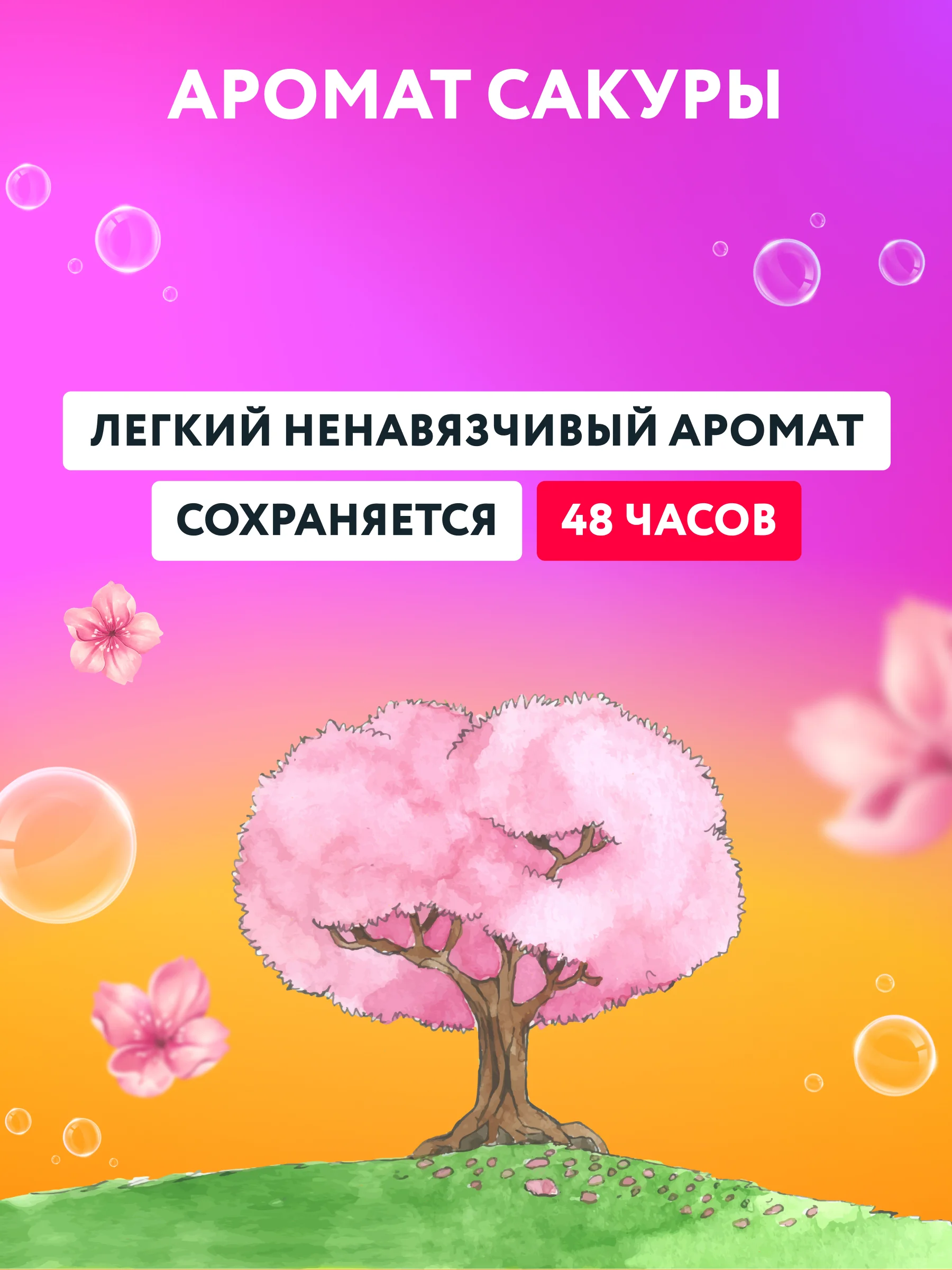 Капсулы для стирки 3в1 Kaiteki "Fabric Softner" Сакура с кондиционером, 100 шт