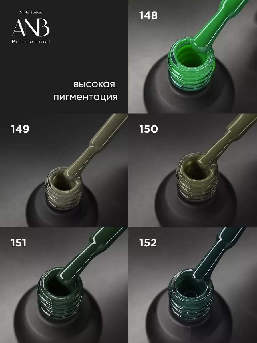Зеленый набор гель лаков