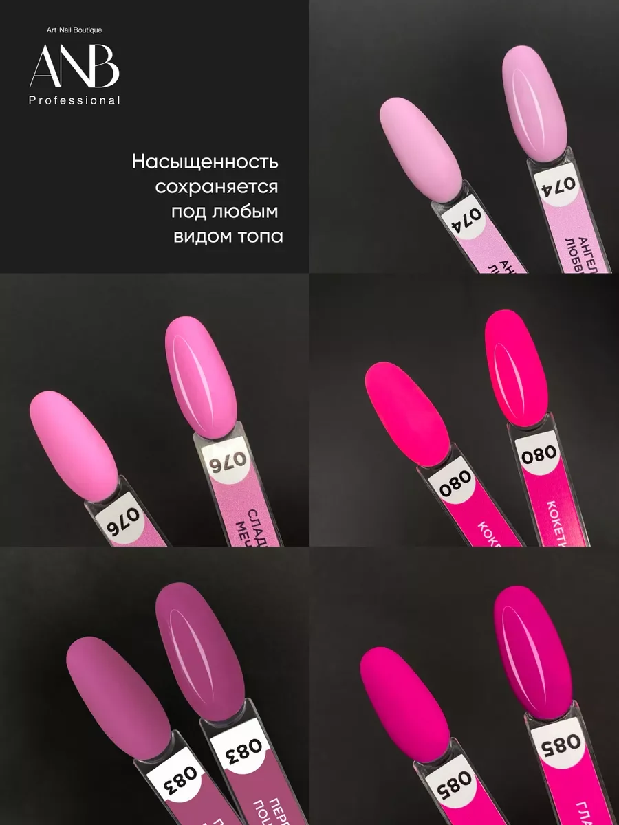 Розовый набор гель лаков