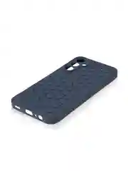 Синий чехол "Соты" для Samsung Galaxy A15 силиконовый ROSCO, матовый, с бортиком-защитой камер