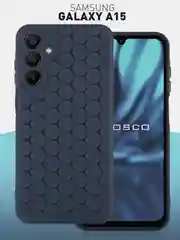 Чехол "Соты" для Samsung Galaxy A15 силиконовый ROSCO, матовый, с бортиком-защитой камер