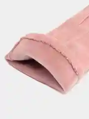 Розовый перчатки замшевые женские, сенсорные, с начесом