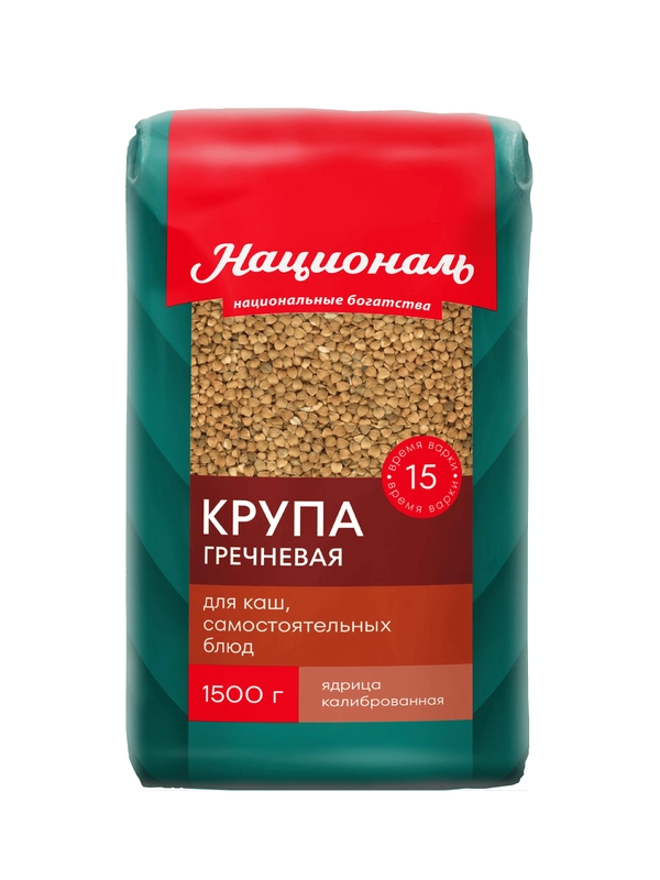 Крупа гречневая НАЦИОНАЛЬ ядрица, 1500г