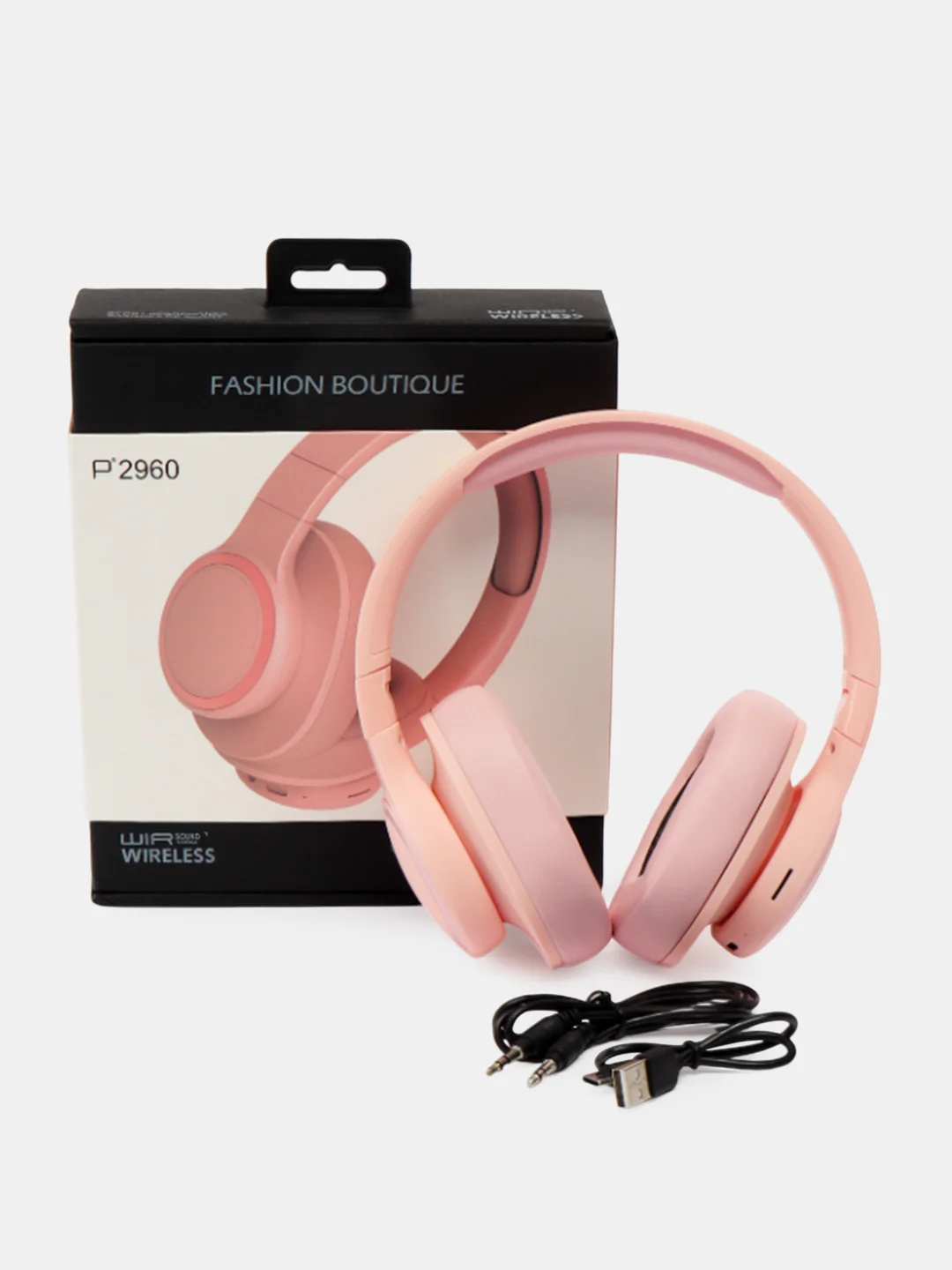 Розовый беспроводные полноразмерные наушники  P2960 Bluetooth
