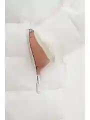 Белый пуховое пальто женское с капюшоном