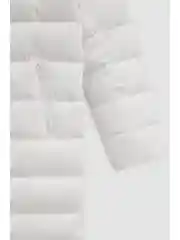 Белый пуховое пальто женское с капюшоном