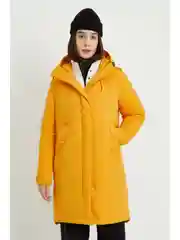 Оранжевый пальто утепленное с утиным пухом