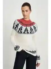 Белый джемпер с шерстью