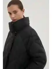 Черный пальто утепленное с утиным пухом