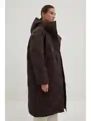 Фиолетовый пальто утепленное с утиным пухом