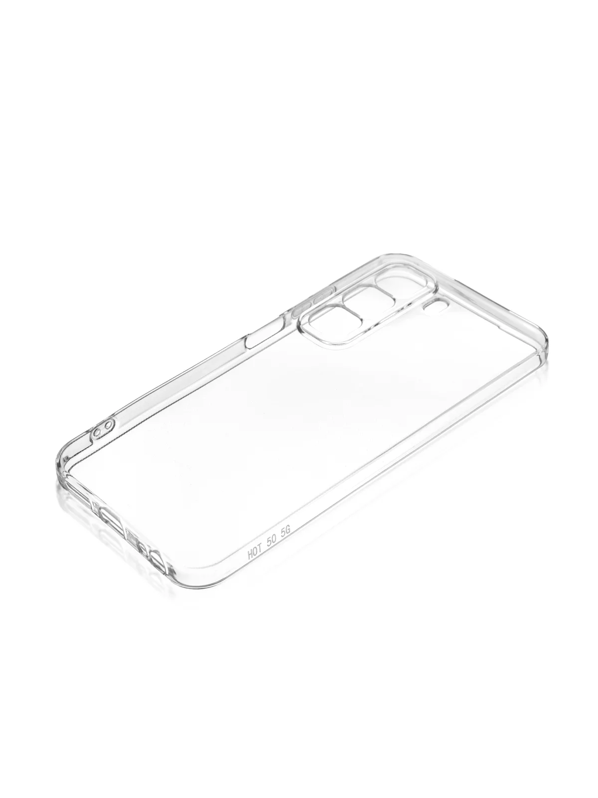 Прозрачный чехол для Infinix Hot 50 Pro 4G силиконовый BROSCORP прозрачный с бортиком- защитой камер