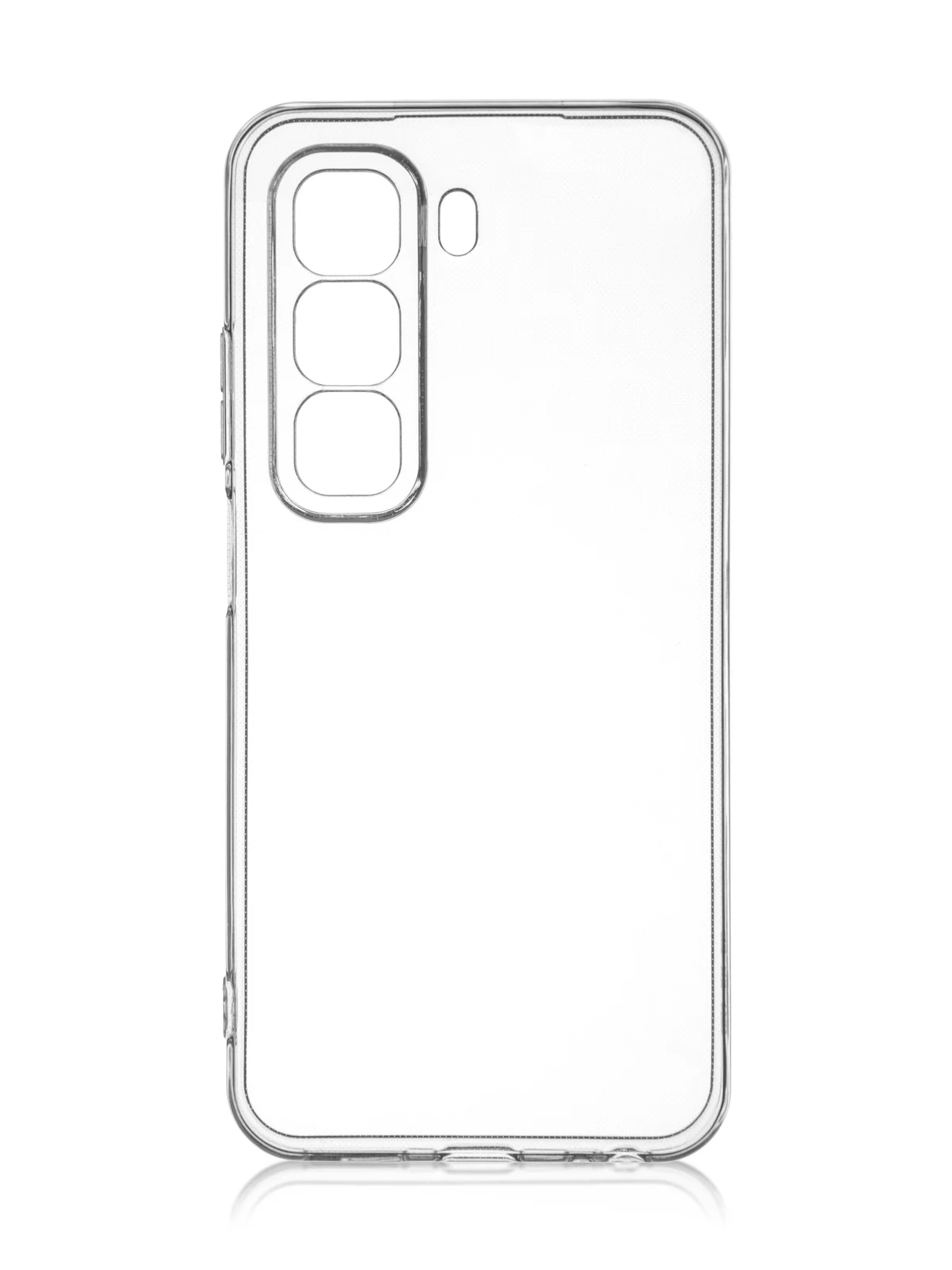 Прозрачный чехол для Infinix Hot 50 Pro 4G силиконовый BROSCORP прозрачный с бортиком- защитой камер