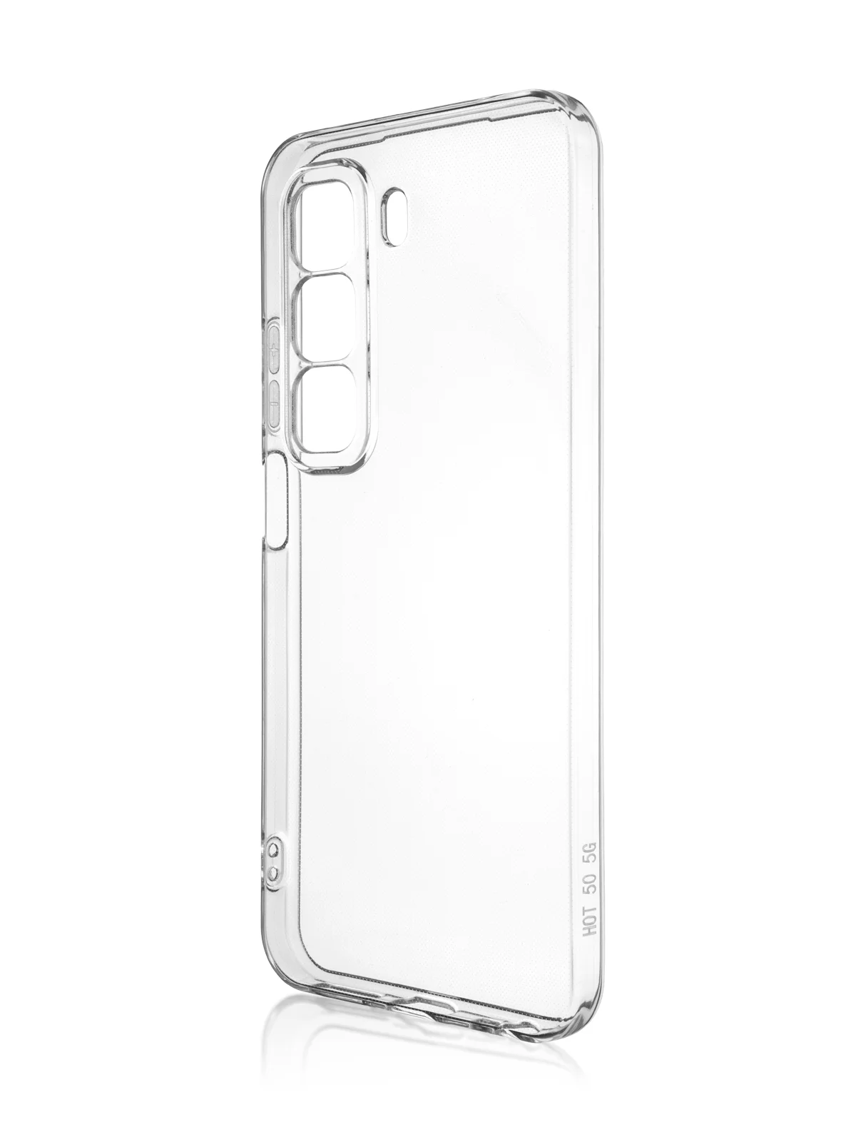 Прозрачный чехол для Infinix Hot 50 Pro 4G силиконовый BROSCORP прозрачный с бортиком- защитой камер