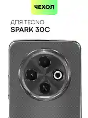 Чехол для Tecno Spark 30C силиконовый BROSCORP прозрачный с бортиком- защитой вокруг камер