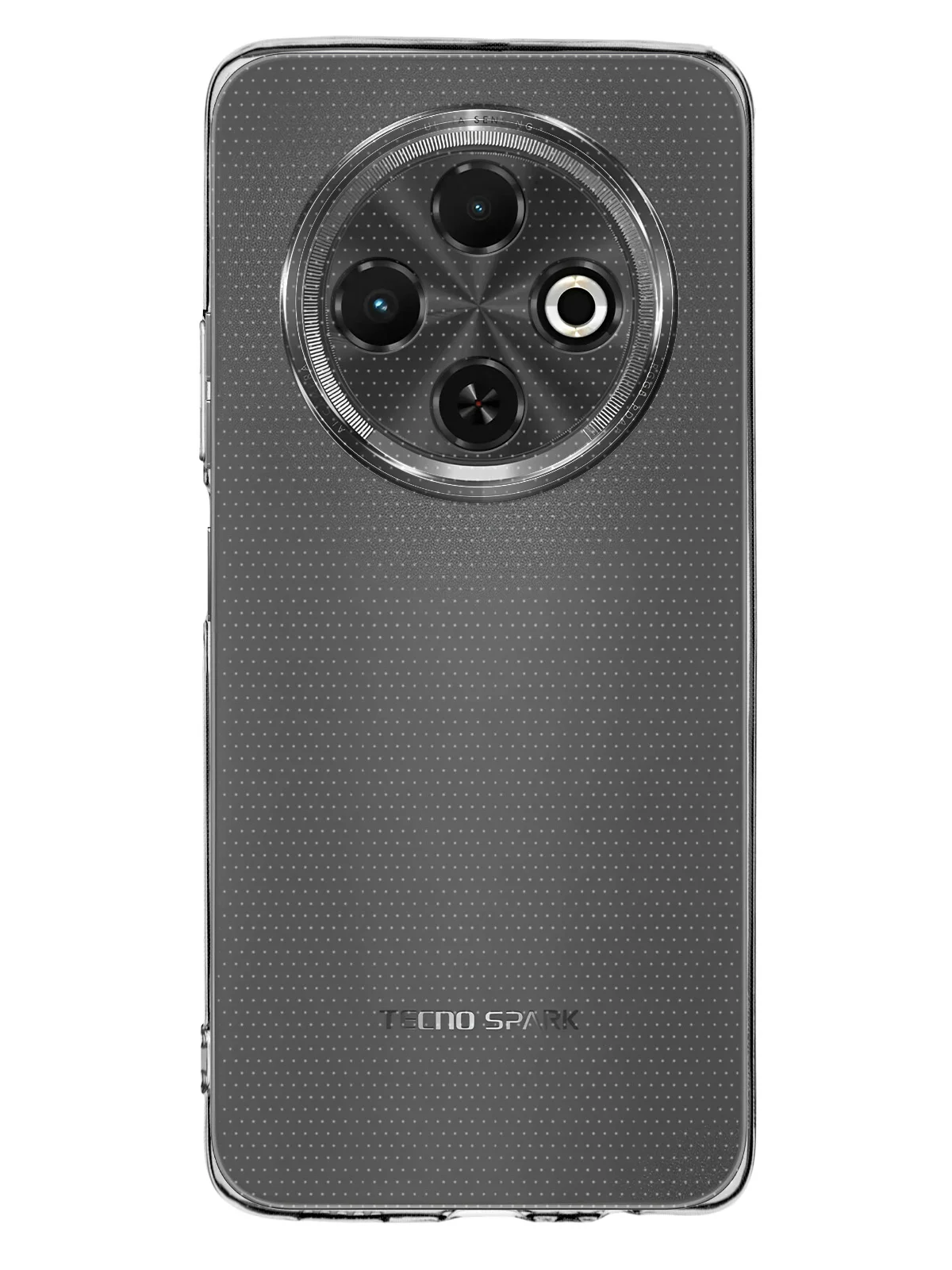 Прозрачный чехол для Tecno Spark 30C силиконовый BROSCORP прозрачный с бортиком- защитой вокруг камер
